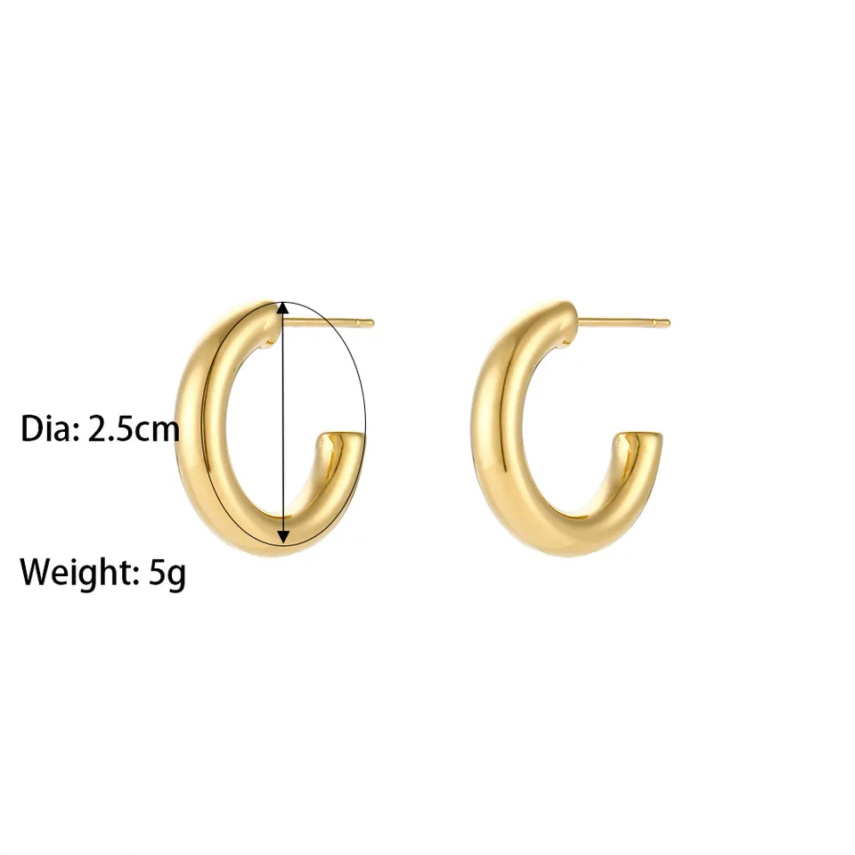 Minimalist 18K Gold Hoop Earring Statement Earrings Set