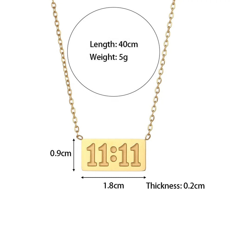 1111 Angel Number Silver Necklace
