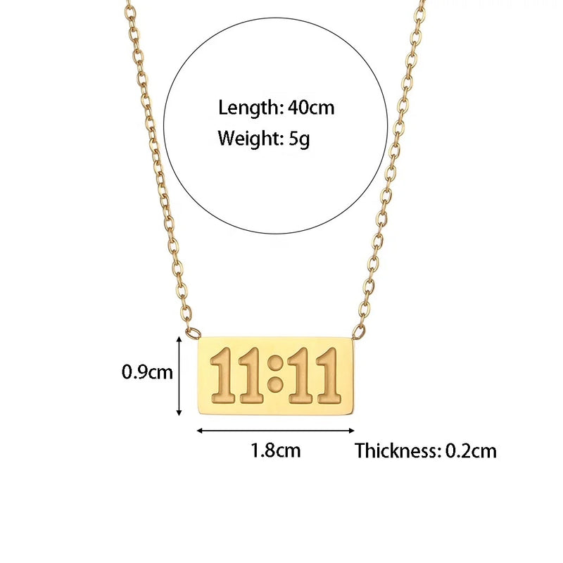 1111 Angel Number Gold Necklace