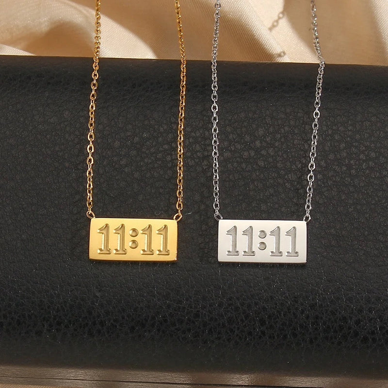 1111 Angel Number Silver Necklace