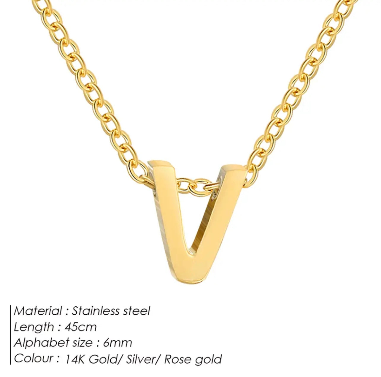 Dainty Initial Charm Letter Jewellery Pendant Necklace
