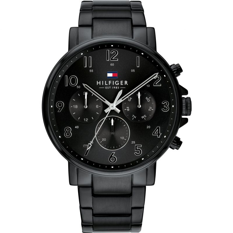 Tommy Hilfiger Mens Gents Black Bracelet Watch 1710383