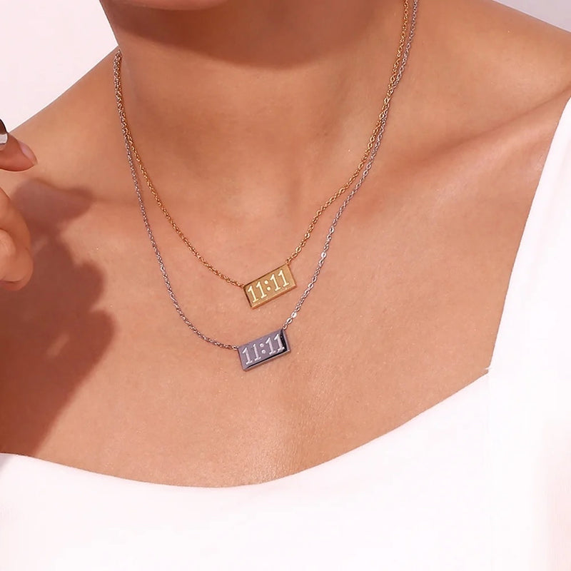 1111 Angel Number Gold Necklace