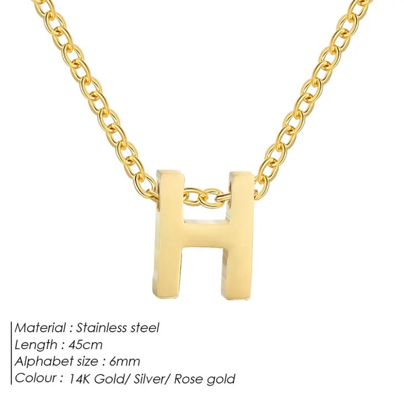 Dainty Initial Charm Letter Jewellery Pendant Necklace