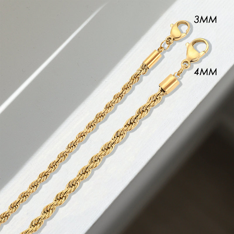 Silver Twisted Rope Chain Necklace