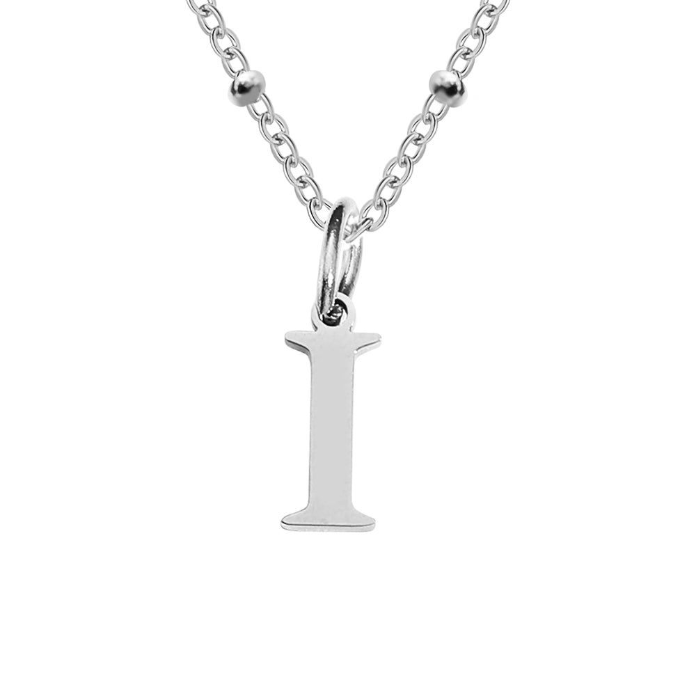 Silver Beaded Initial Personalised Letter Jewellery Necklace
