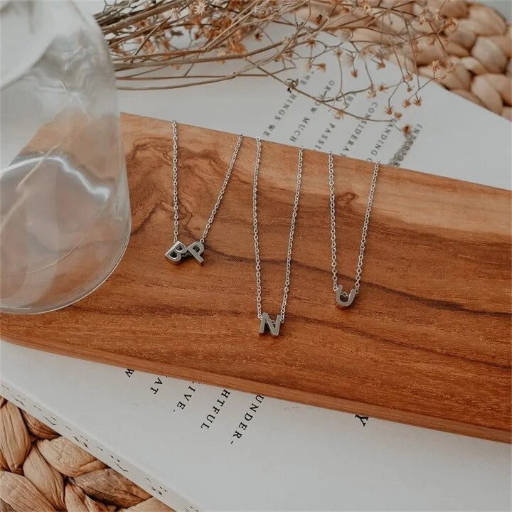 Dainty Initial Charm Letter Jewellery Pendant Necklace