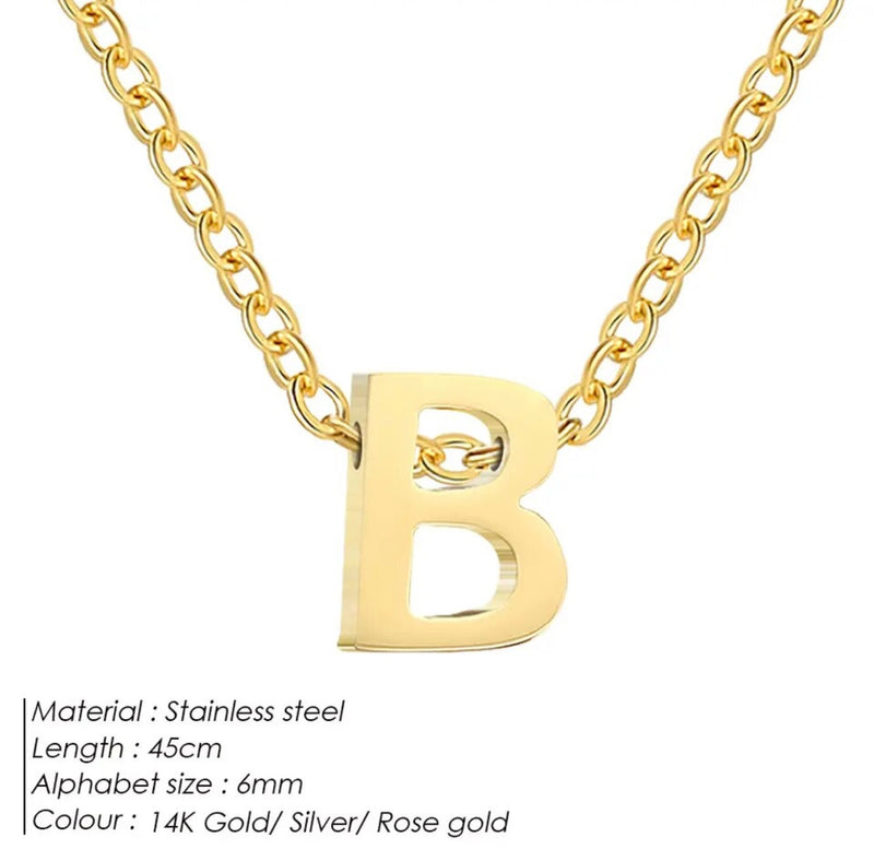 Dainty Initial Charm Letter Jewellery Pendant Necklace