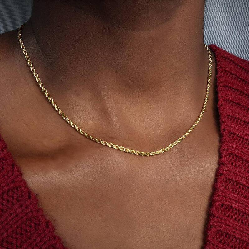 Silver Twisted Rope Chain Necklace