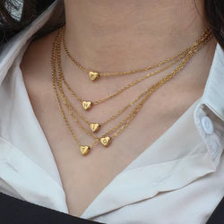 Gold Personalised Love Heart Initial Letter Jewellery Necklace