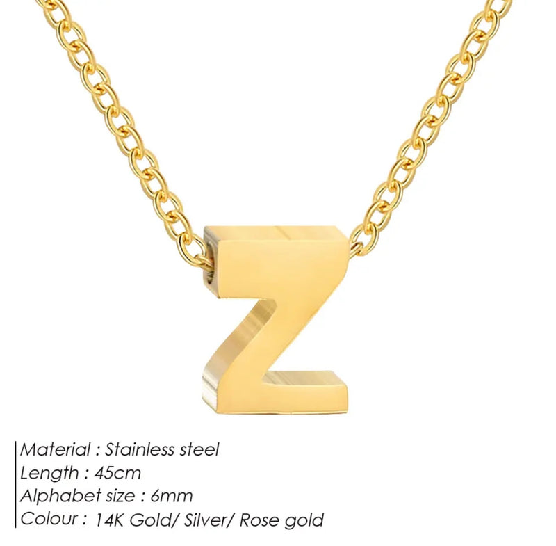 Dainty Initial Charm Letter Jewellery Pendant Necklace