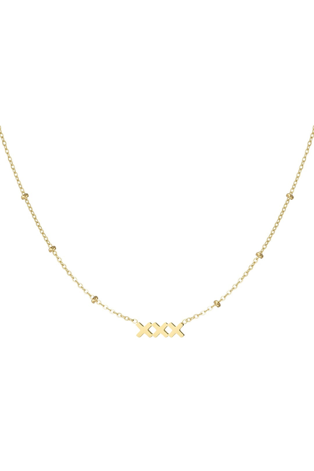 Silver Beaded Triple XXX Necklace