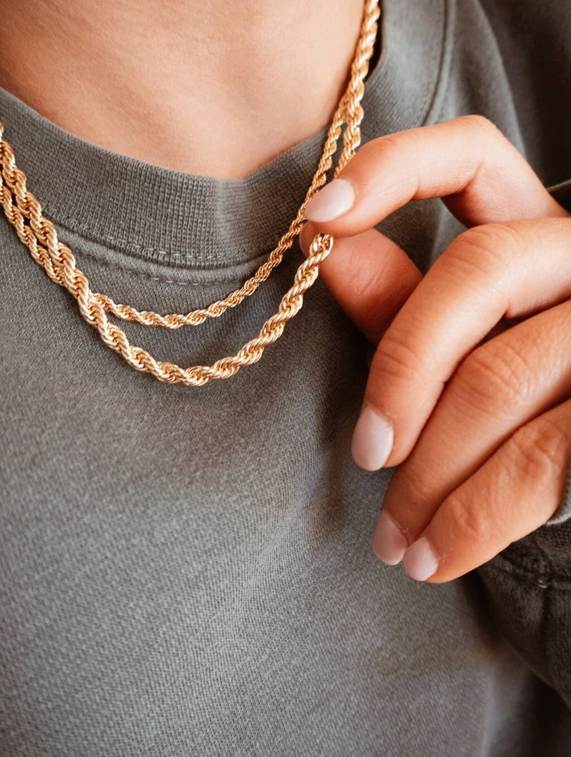 Silver Twisted Rope Chain Necklace