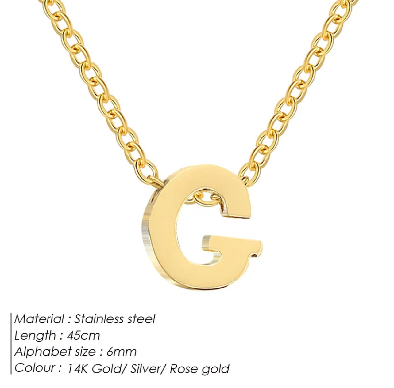 Dainty Initial Charm Letter Jewellery Pendant Necklace