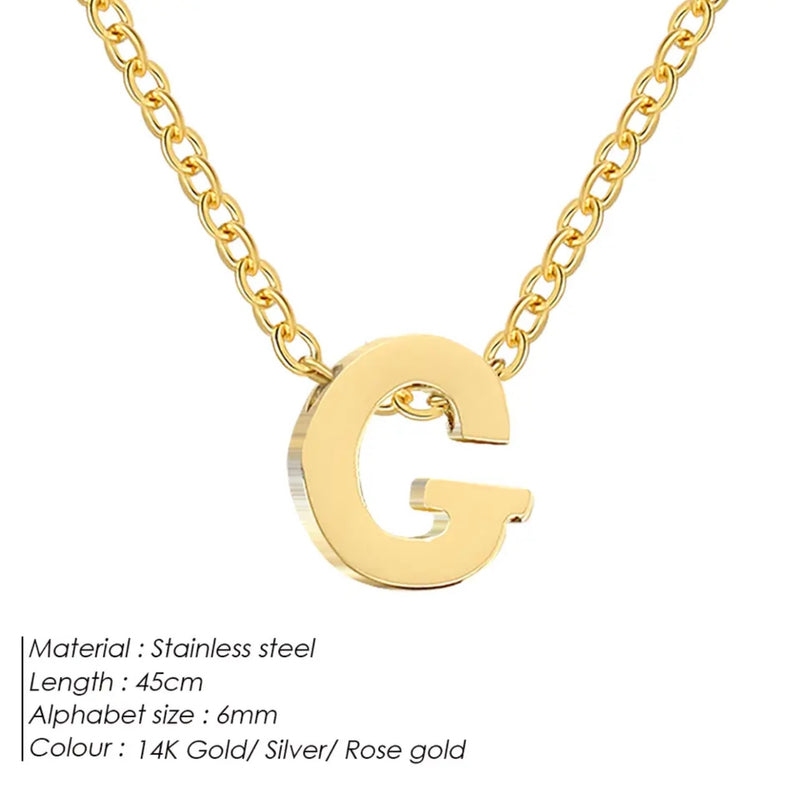 Dainty Initial Charm Letter Jewellery Pendant Necklace