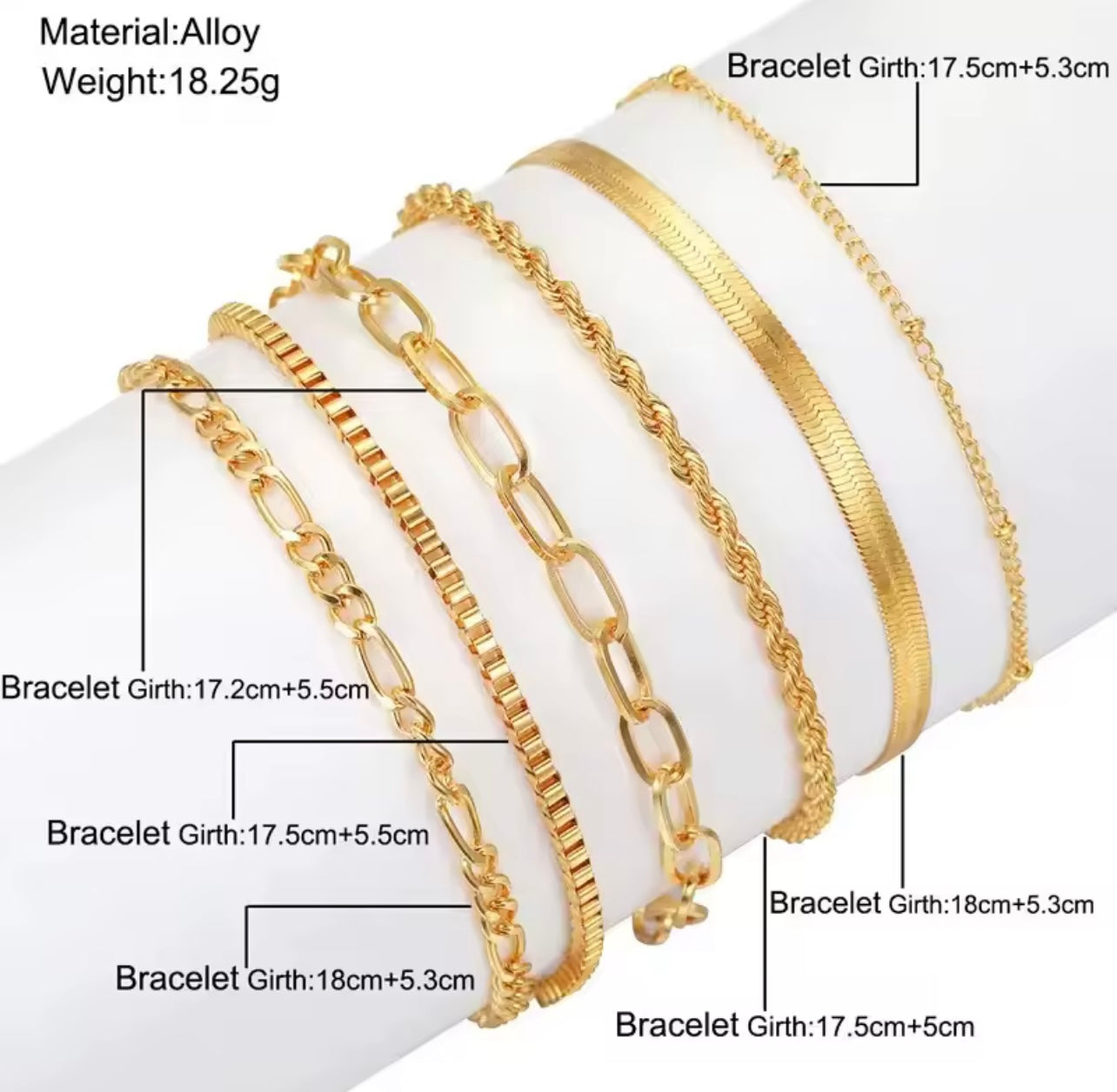 6Pcs Gold Multilayer Boho Bracelet Set