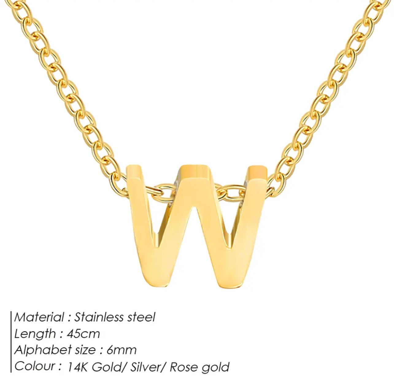 Dainty Initial Charm Letter Jewellery Pendant Necklace