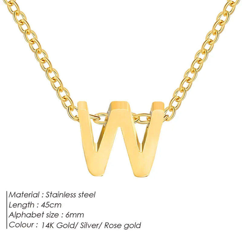 Dainty Initial Charm Letter Jewellery Pendant Necklace