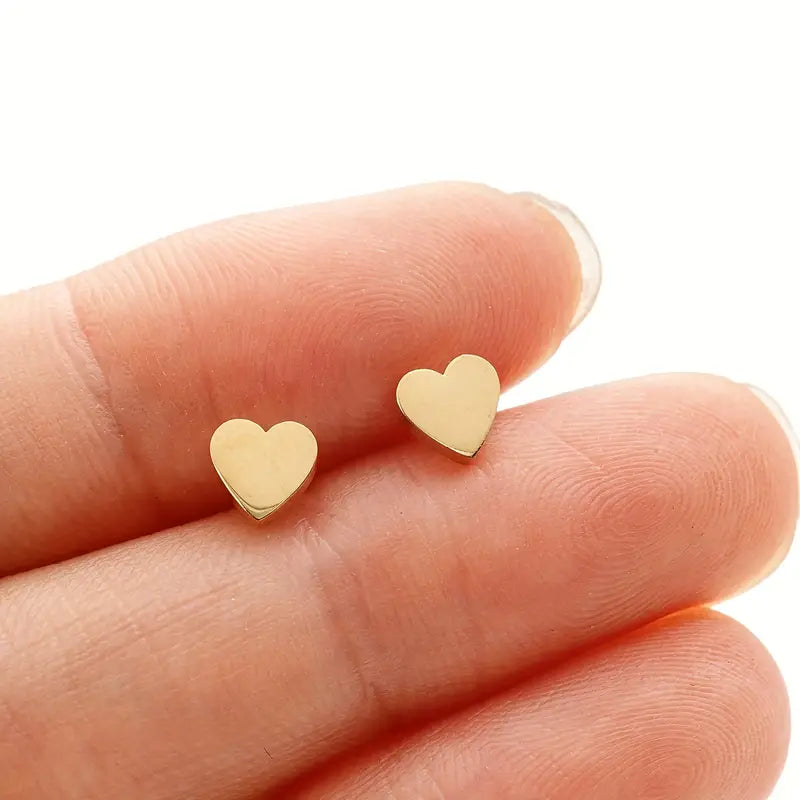 Love Heart Stud Stainless Steel Earrings