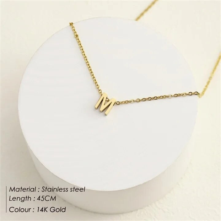 Dainty Initial Charm Letter Jewellery Pendant Necklace