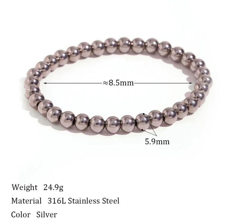 Silver Ball Bead Bracelet