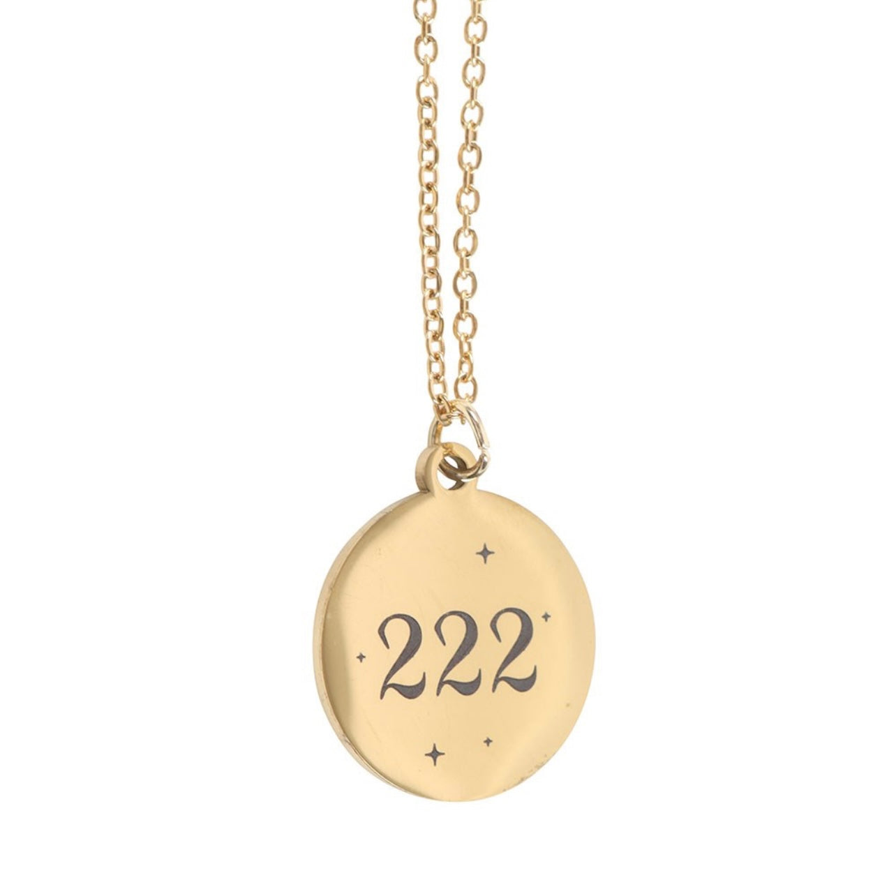 222 Angel Number Alignment Gold Necklace