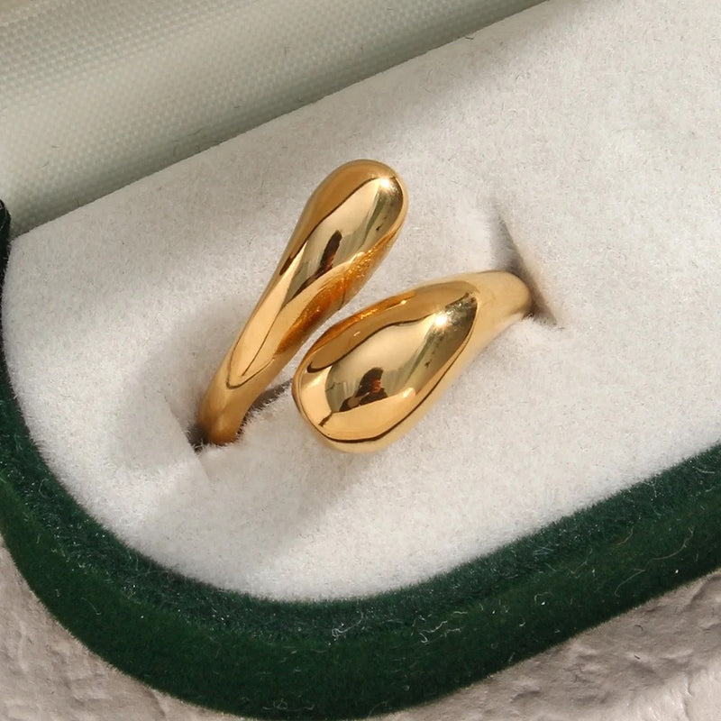 Gold Snake Shape Adjustable Ring