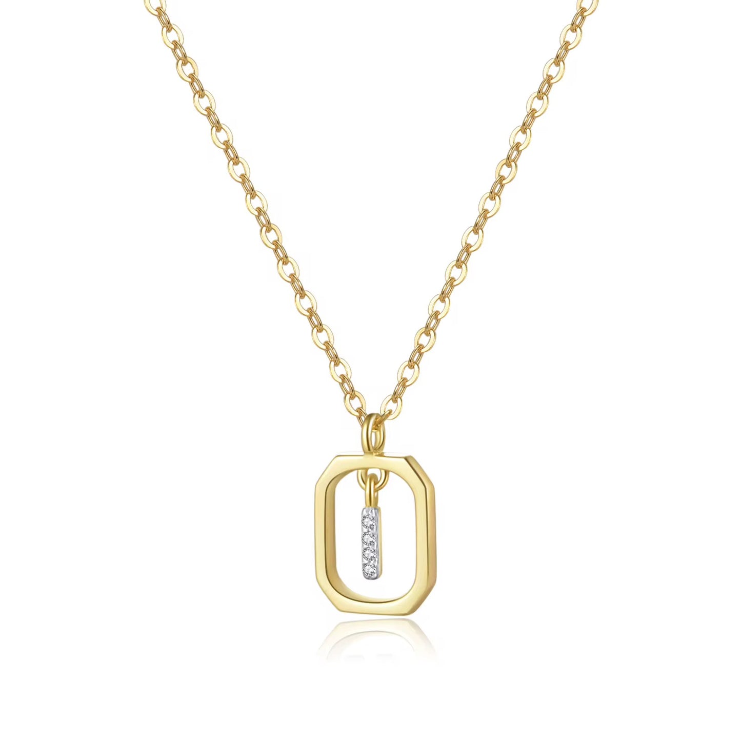 925 Sterling Silver Gold Plated Letter Necklace Alphabet Charm Initial Gift Letter Necklace