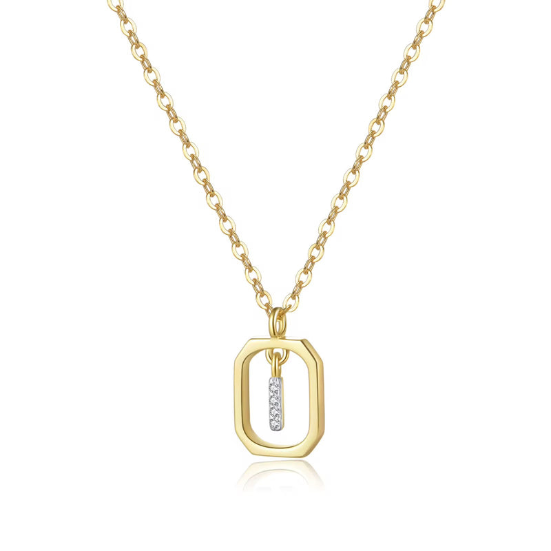 925 Sterling Silver Gold Plated Letter Necklace Alphabet Charm Initial Gift Letter Necklace