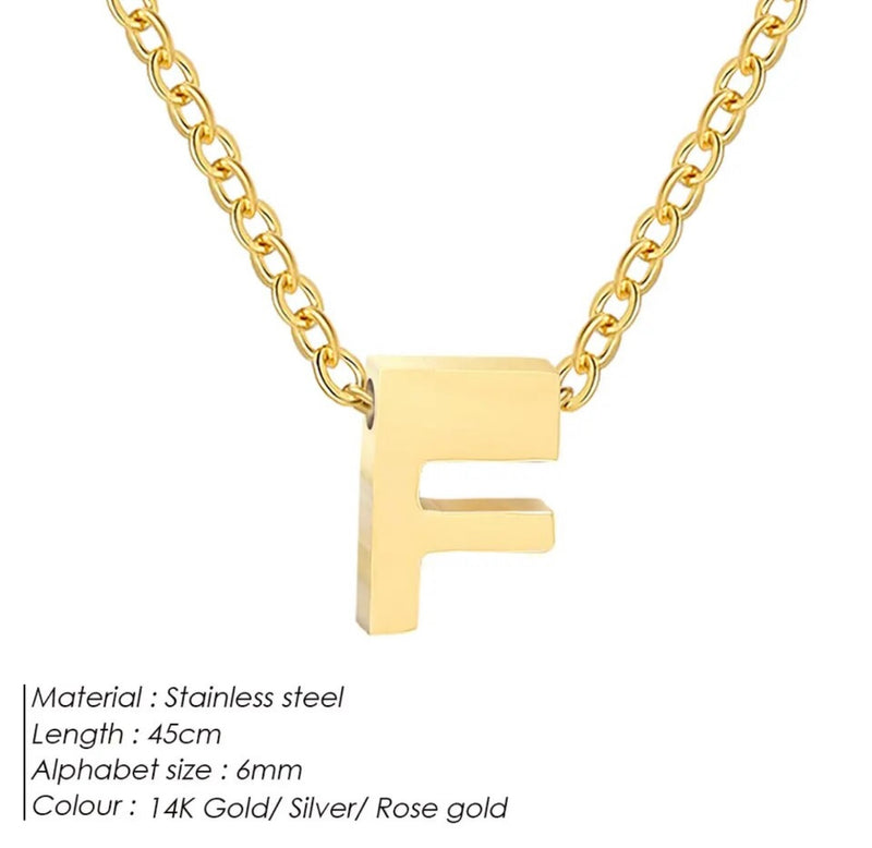 Dainty Initial Charm Letter Jewellery Pendant Necklace