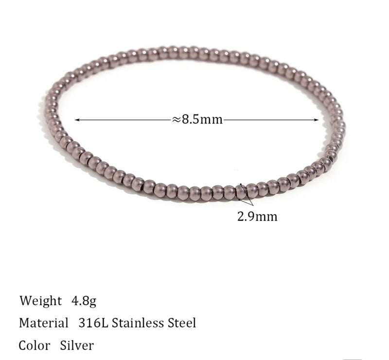 Silver Ball Bead Bracelet