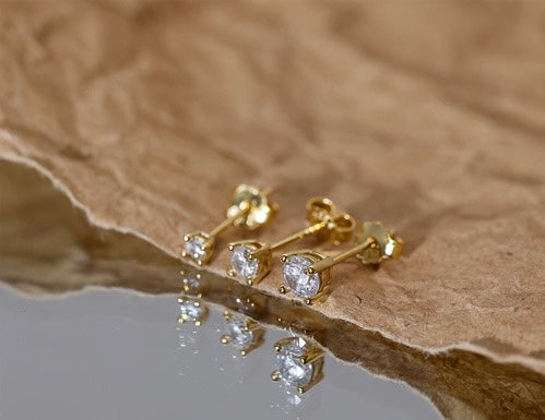 3 Pieces / Set 925 Sterling Silver Ear Stud Zircon Diamond Earrings