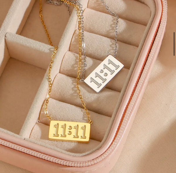 1111 Angel Number Gold Necklace