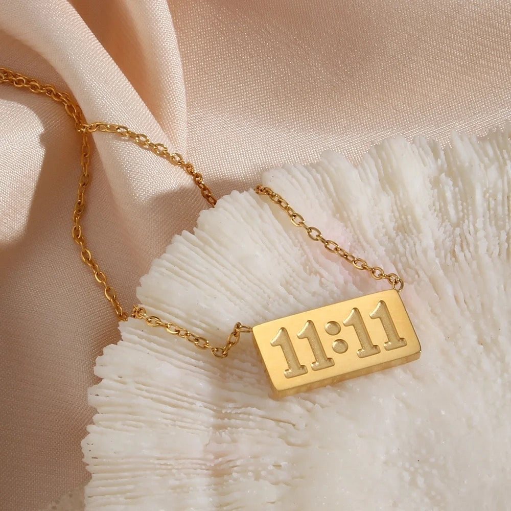 1111 Angel Number Silver Necklace