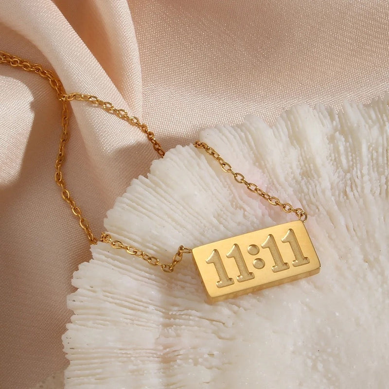 1111 Angel Number Silver Necklace