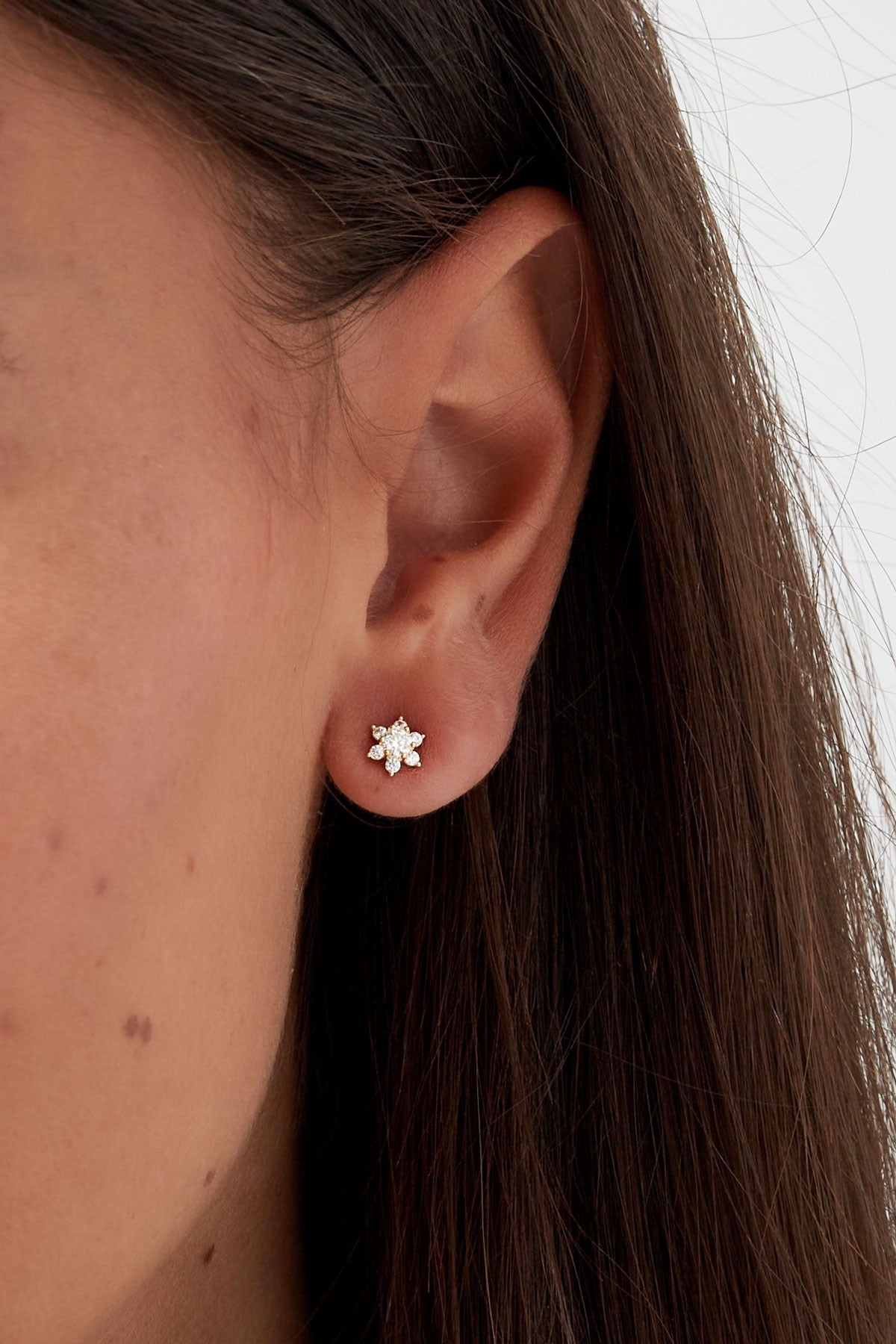 Sterling Silver 925 Sparkle Star Ear Stud Earrings