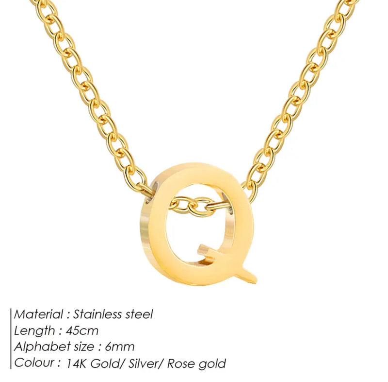 Dainty Initial Charm Letter Jewellery Pendant Necklace