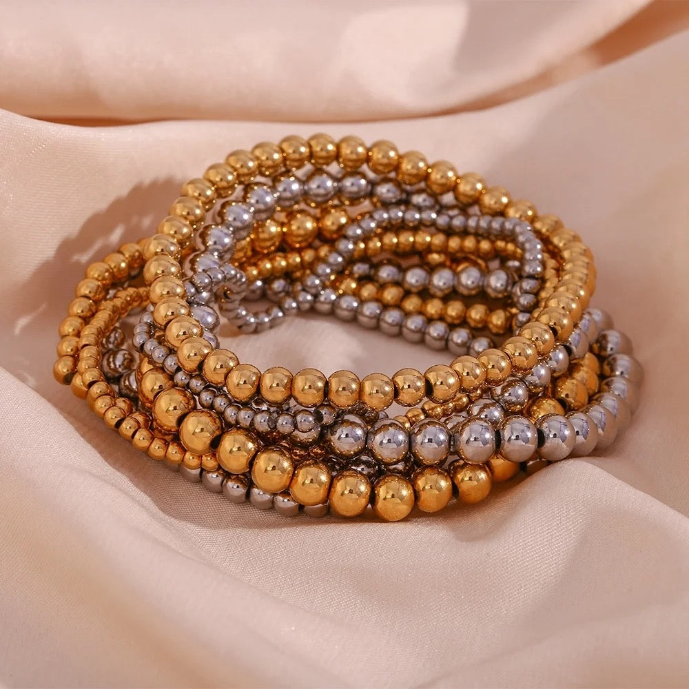 Silver Ball Bead Bracelet