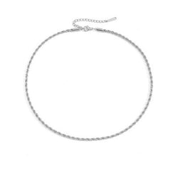 Silver Twisted Rope Chain Necklace