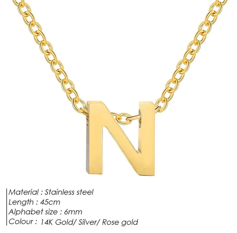 Dainty Initial Charm Letter Jewellery Pendant Necklace