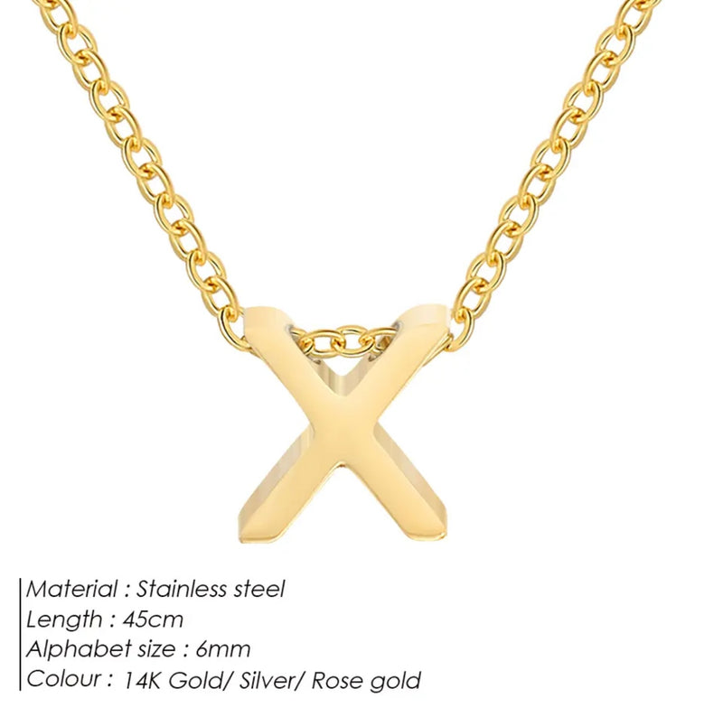 Dainty Initial Charm Letter Jewellery Pendant Necklace