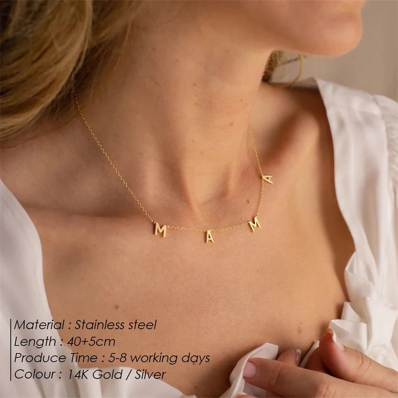 Personalised Custom Letter Choker Necklace Pendant Nameplate Gift Randall Co Jewellery