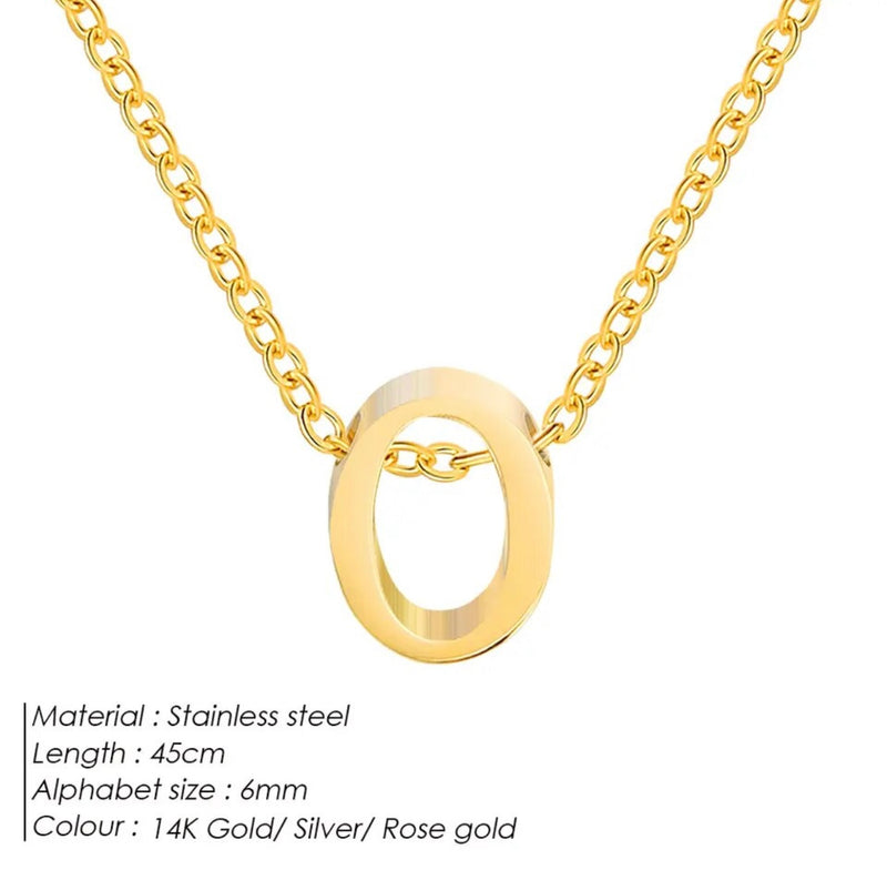 Dainty Initial Charm Letter Jewellery Pendant Necklace