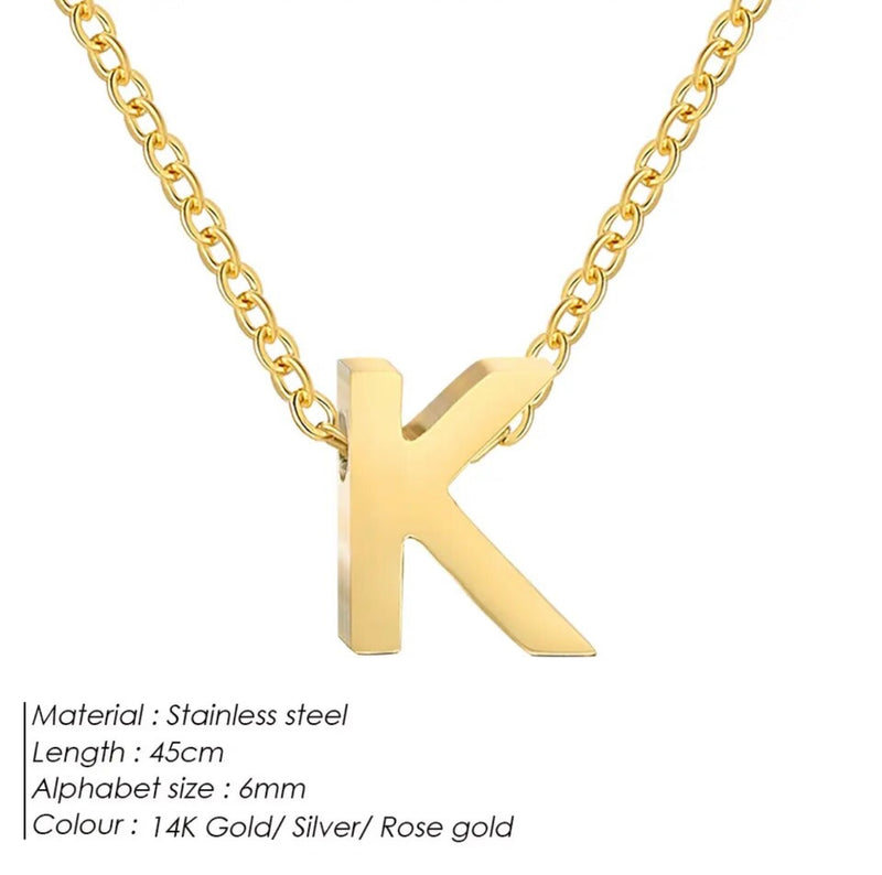 Dainty Initial Charm Letter Jewellery Pendant Necklace