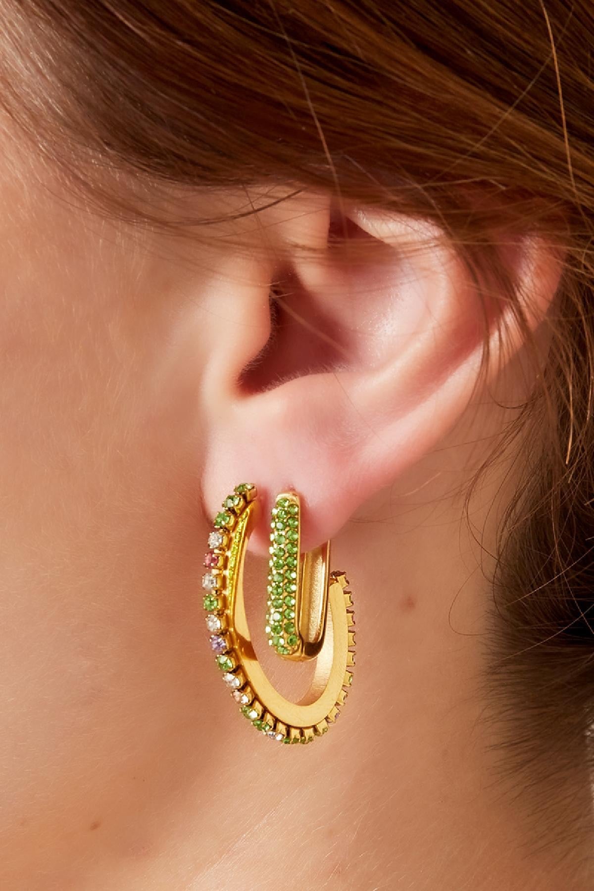Gold Shimmer Spark CZ Earrings