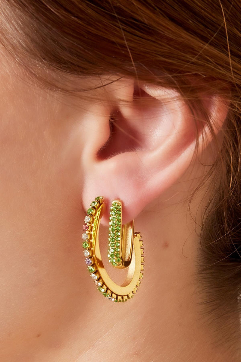 Gold Shimmer Spark CZ Earrings
