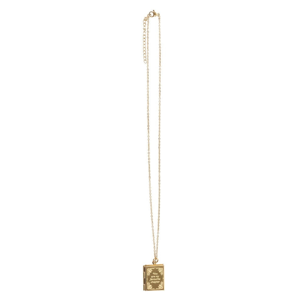 Gold Book Shaped Locket Necklace In Gift Box