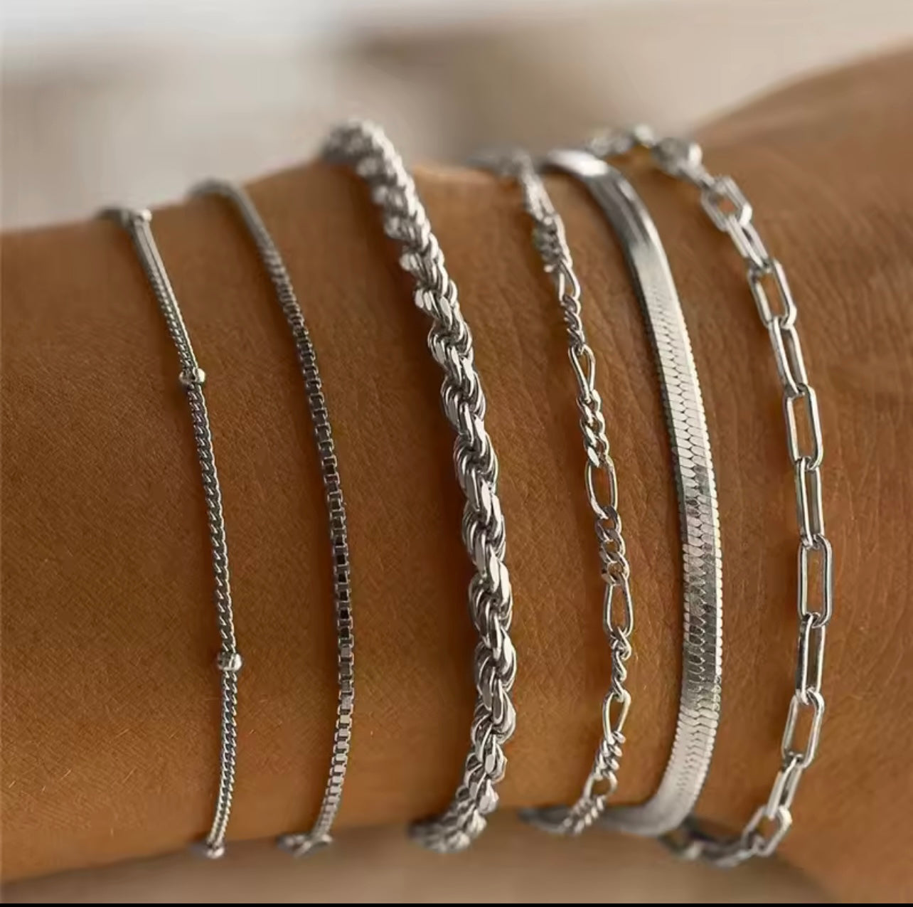6Pcs Gold Multilayer Boho Bracelet Set