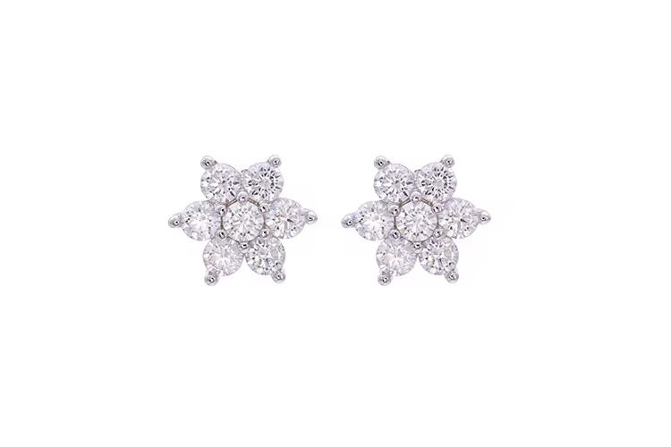 Sterling Silver 925 Sparkle Star Ear Stud Earrings