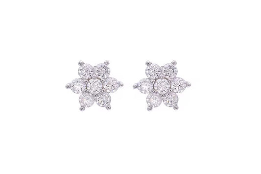 Sterling Silver 925 Sparkle Star Ear Stud Earrings